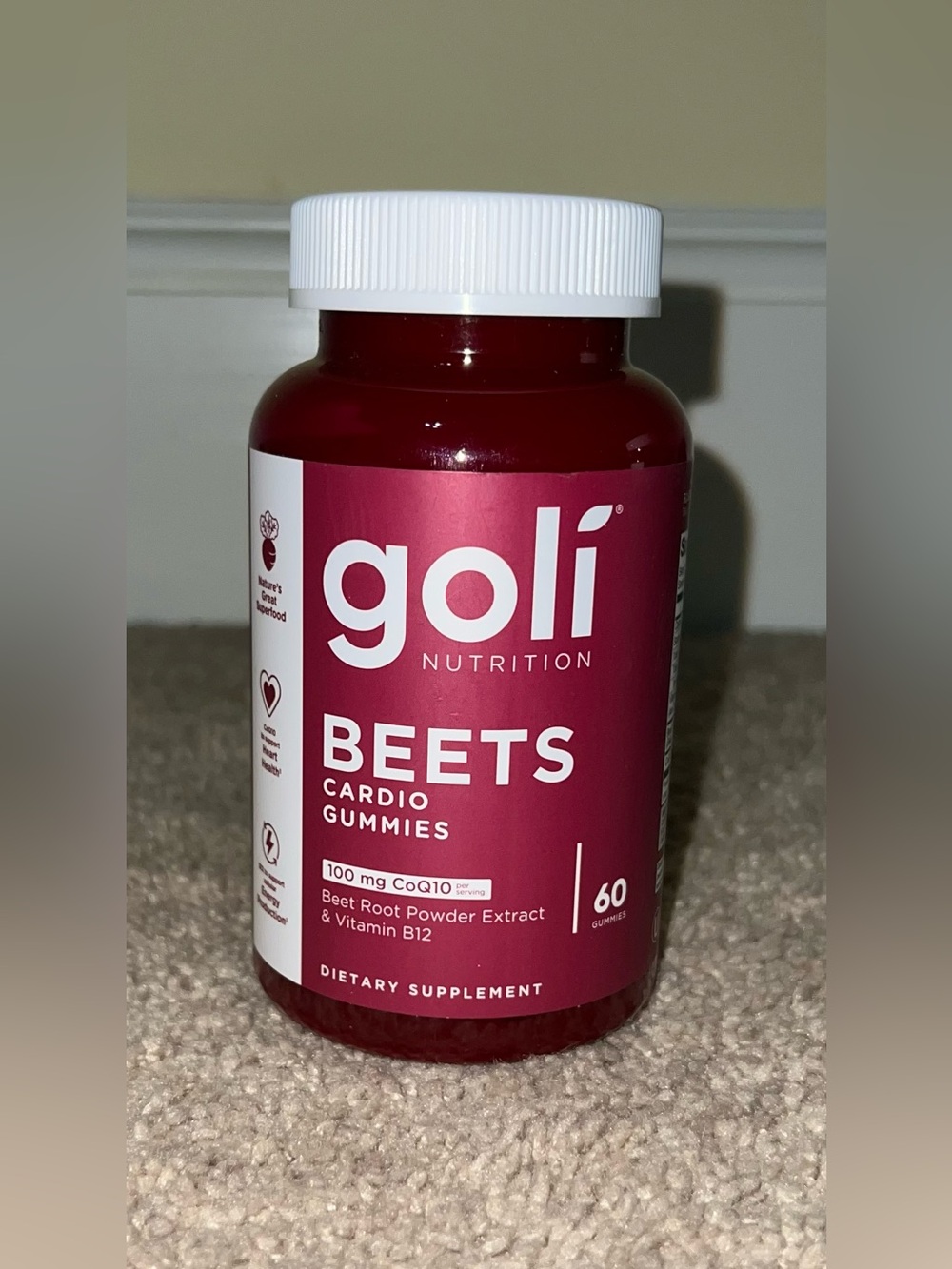 Goli Nutrition Beets Cardio Vegan Vitamin Gummies - 60ct - NEW Unopened bottle